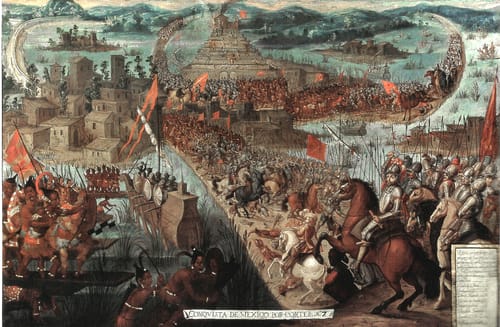2086 anonimo lienzo 7 conquista tenochtitlan xvii mx
