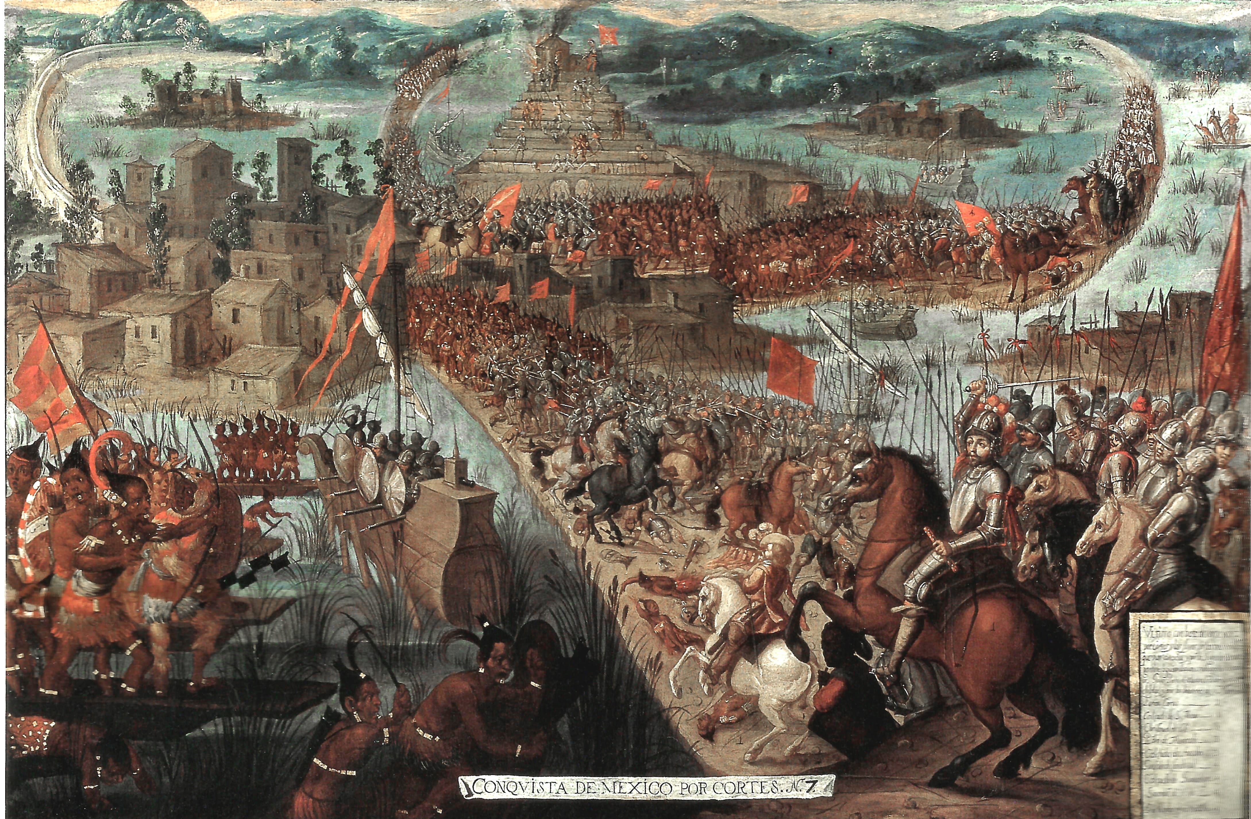 2086 anonimo lienzo 7 conquista tenochtitlan xvii mx