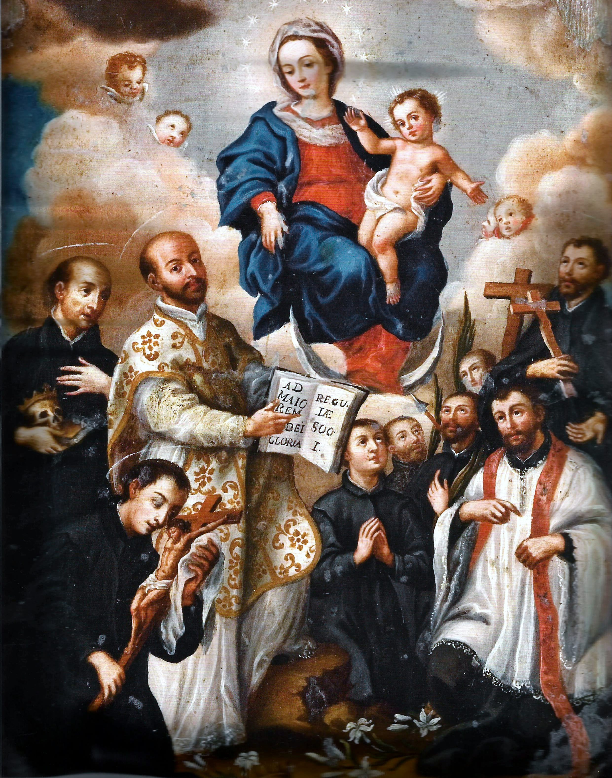 4985 anonimo virgen ni%c3%b1o y santos jesuitas 1750 67 ec