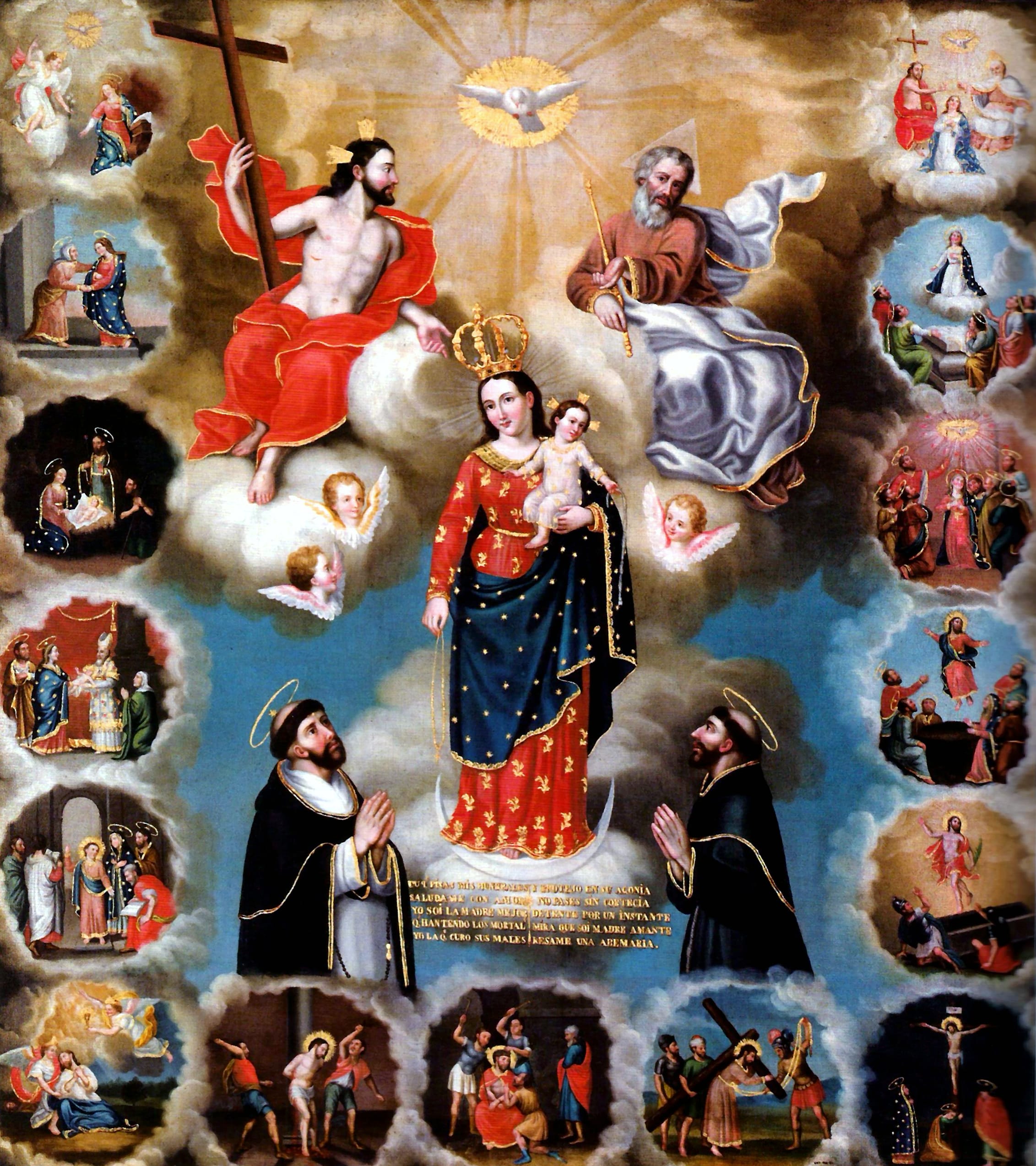 7036 anonimo virgen del rosario xviii ec
