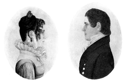 13797 rufus porter profile of lady with ruff and profile of a gentlemen 1820 eu
