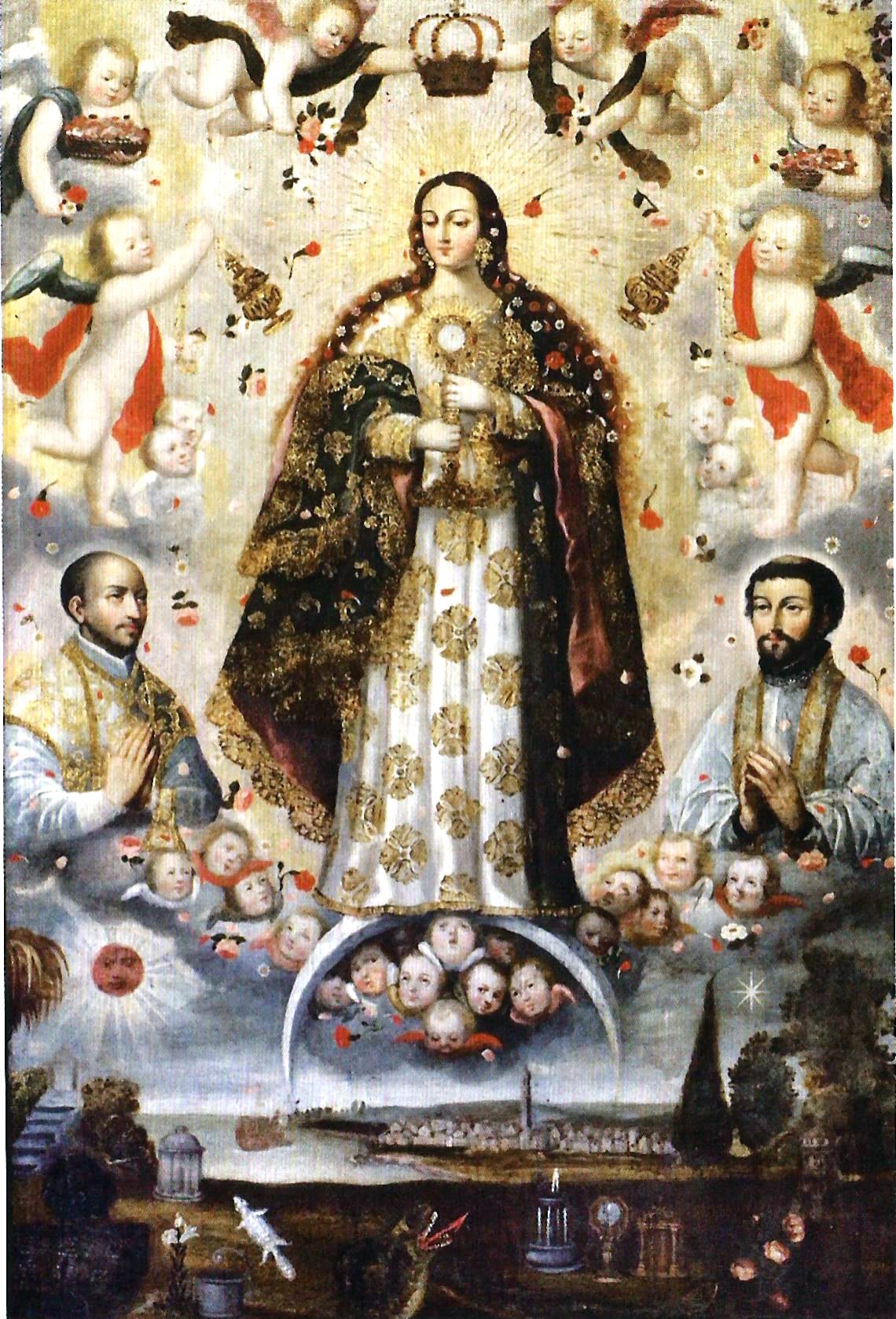 14009 anonimo apoteosis de la virgen inmaculada xviii ec