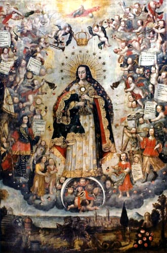 14088 anonimo apoteosis de la virgen inmaculada xviii ec