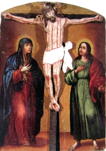 19690 cristobal villalpando virgen y juan en calvario 1675 mx