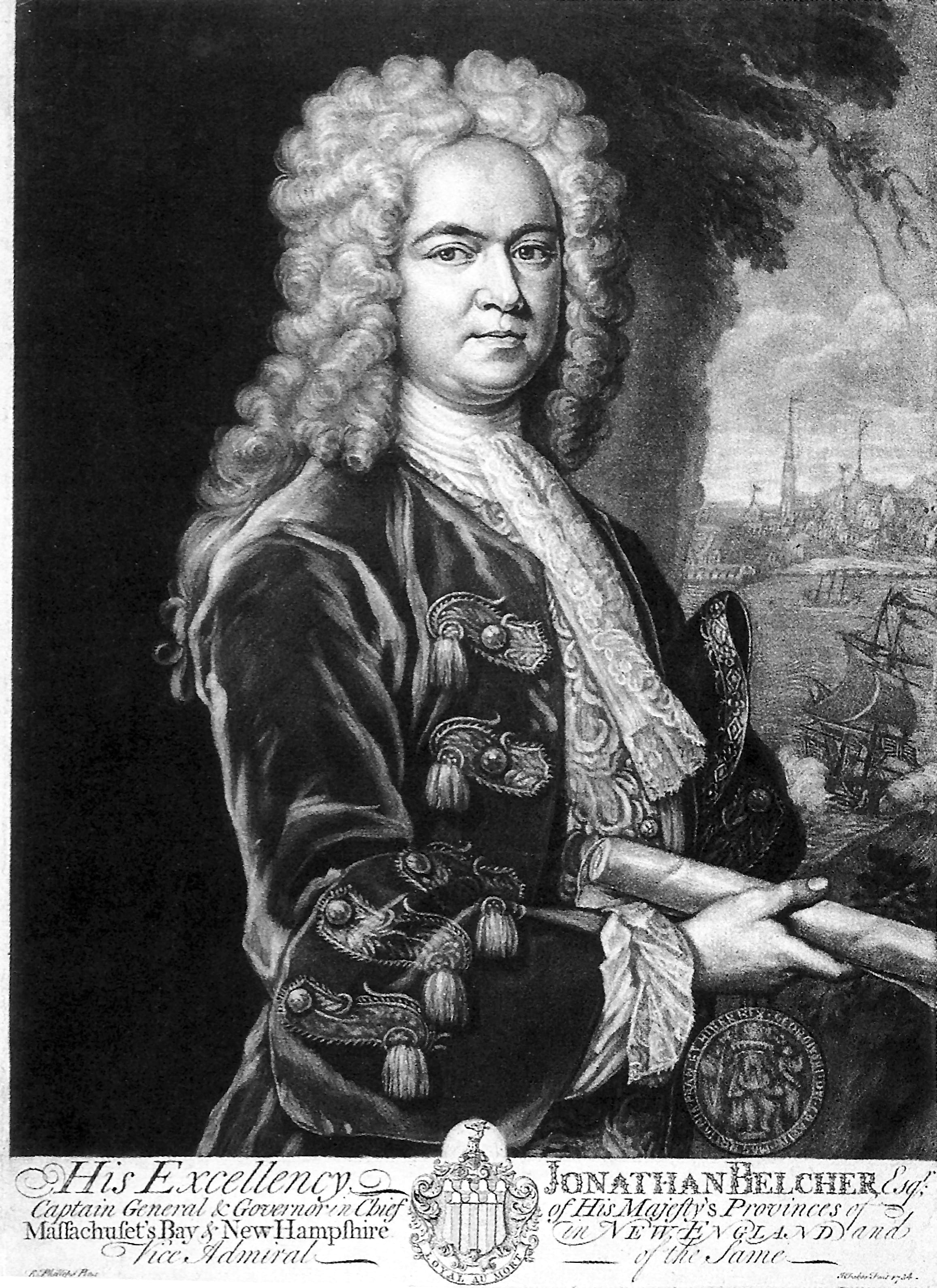 19894 john faber governador jonathan belcher 1734 eeuu
