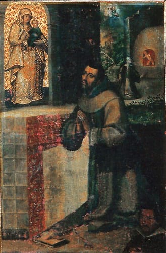19917 anonimo francisco y virgen antigua xvii mx
