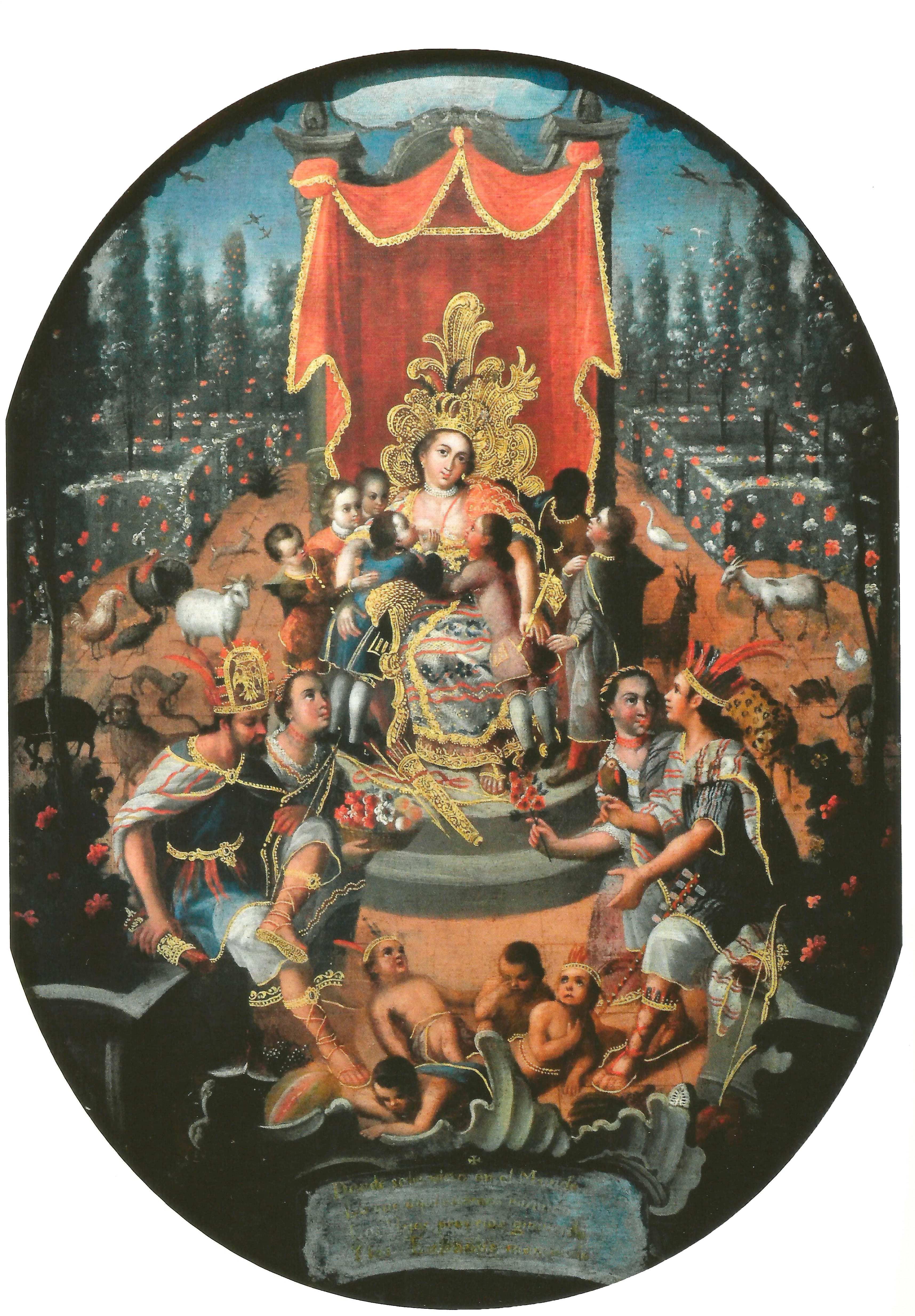 20233 anonimo alegoria monarquia espa%c3%b1ola con reinos mexico y peru 1780 mx