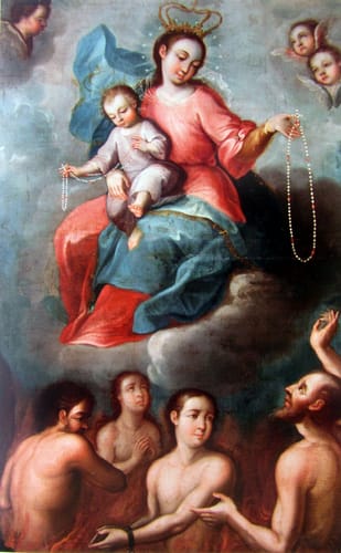 20463 an%c3%b3nimo virgen del rosario con animas purgatorio xviii mx