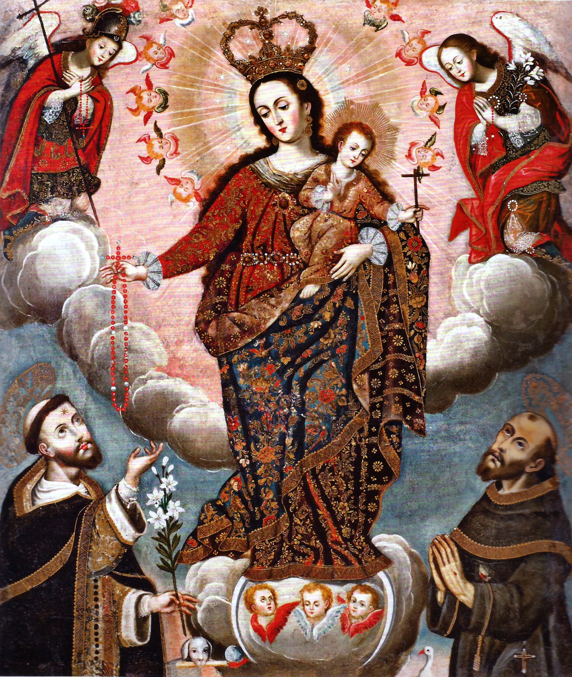 20559 an%c3%b3nimo nuestra se%c3%b1ora del rosario con santos dominicos franciscanos xviii pe